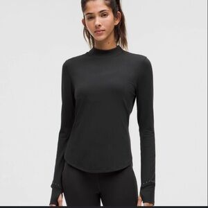 Women’s Lululemon Rulu Running Mockneck Long Sleeve Shirt - Black - Size 8